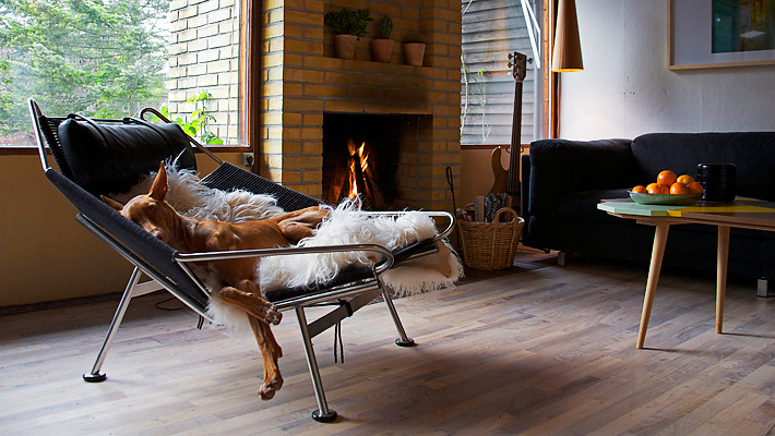 瓦格納旗繩躺椅PP225 Flag Halyard Chair場景圖